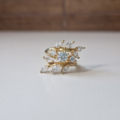 HASU Gioielli Laboratorio Orafo Salerno - COLLEZIONE NATURA - Anello argento 925 placcato oro con zirconi