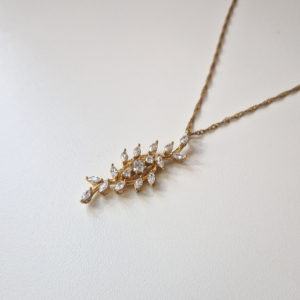 HASU Gioielli Laboratorio Orafo Salerno - COLLEZIONE NATURA - Collana argento 925 placcato oro con zirconi