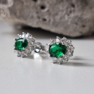 HASU Gioielli Laboratorio Orafo Salerno - Orecchini GREEN - Argento 925 e zirconi - 1