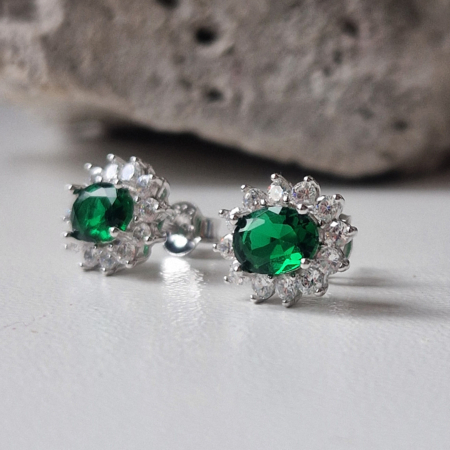 HASU Gioielli Laboratorio Orafo Salerno - Orecchini GREEN - Argento 925 e zirconi - 1