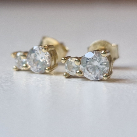 HASU Gioielli Laboratorio Orafo Salerno - Orecchini Punto Luce Argento 925 e zirconi - 1