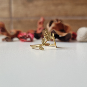 HASU Gioielli Laboratorio Orafo Salerno - Set GOLD LEAVES - Anello argento 925 placcato oro - 3