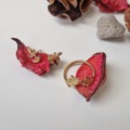 HASU Gioielli Laboratorio Orafo Salerno - Set GOLD LEAVES - Anello e orecchini argento 925 placcato oro - 5